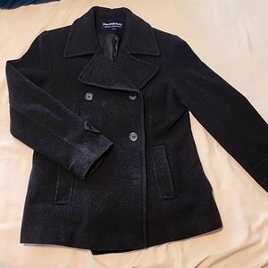 Herman Kay Black Wool Peacoat